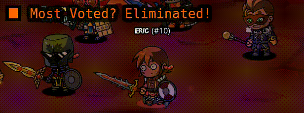 an animated gif showing a villager being struck by lightning in the social deduction game spooky night